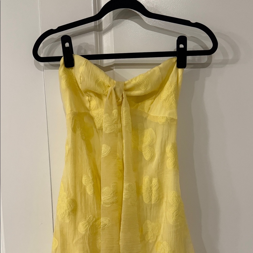 Strapless Yellow Ruffle-Hem Sundress - Picture 4 of 8